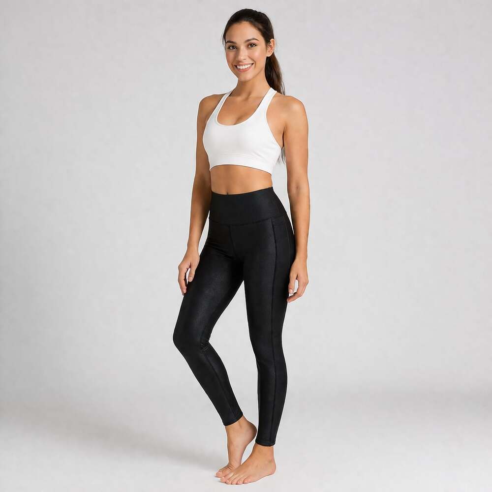 OFFLINE by Aerie Black Ribbed High-Waisted 7/8‎ Leggings